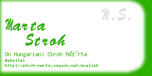 marta stroh business card